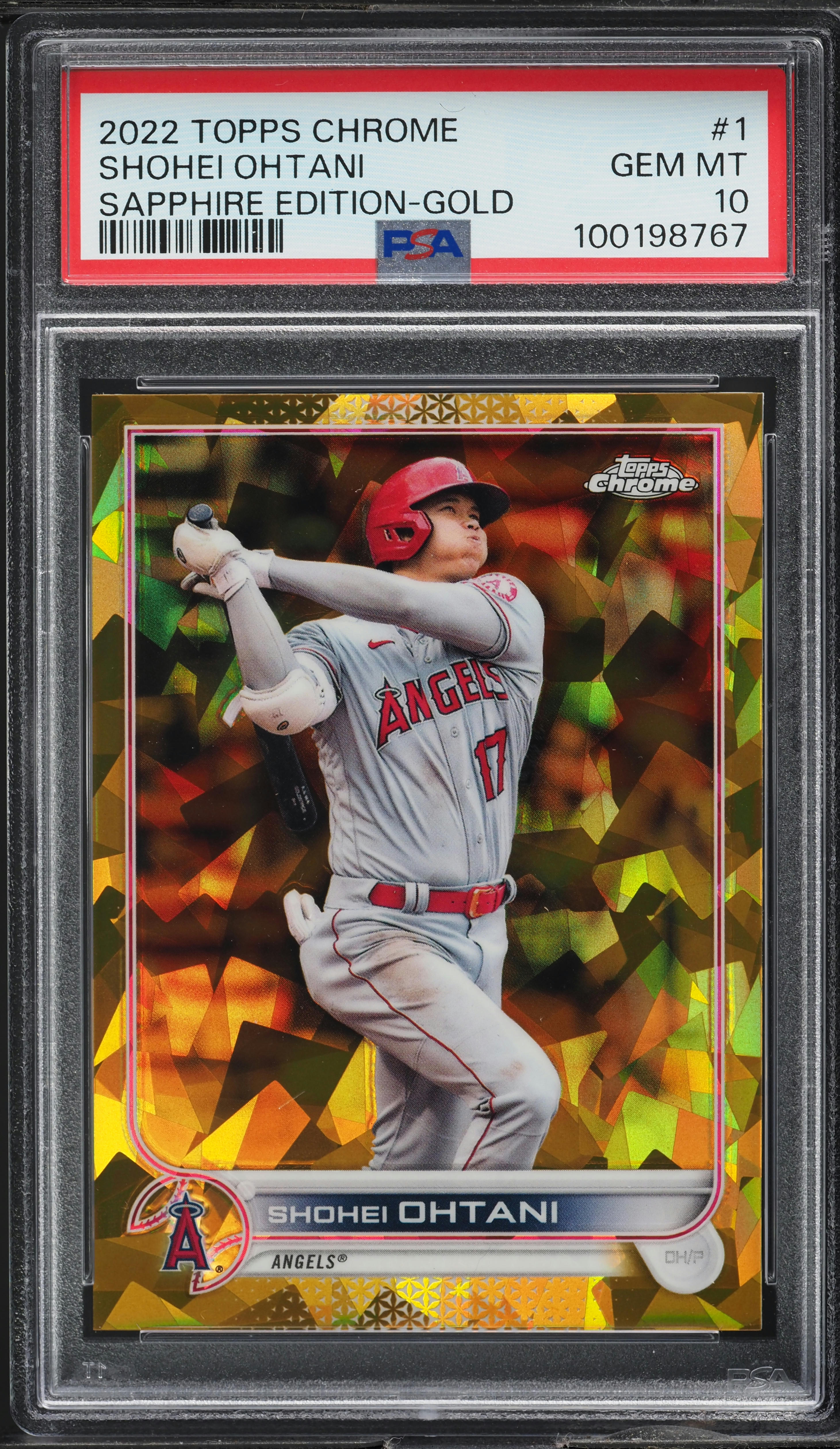 Shohei Ohtani 2022 Chrome Sapphire Gold card